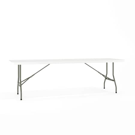 Flash Furniture Rectangle Folding Table, Plastic Top, White RB-3096FH-GG